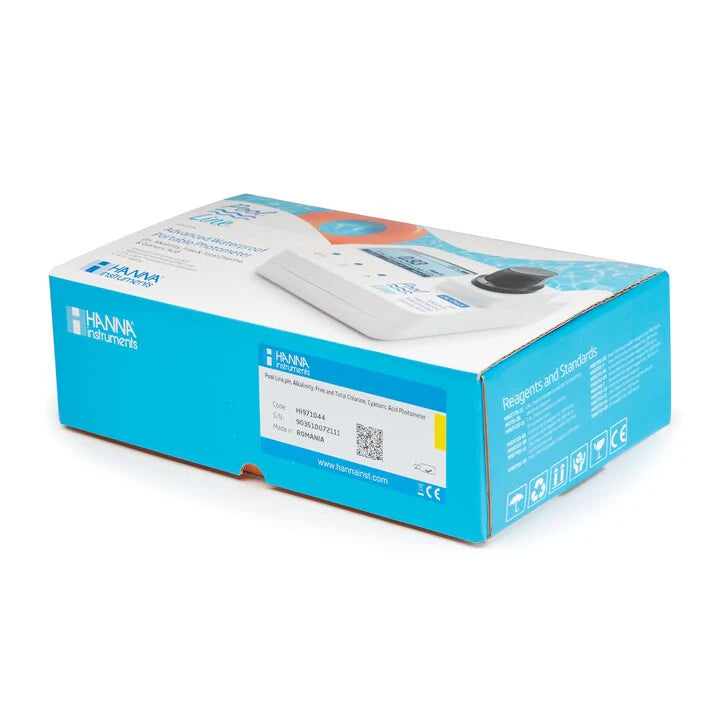 HI-971044 Pool Line portable photometer for Alkalinity, free and total Chlorine, cyanuric acid and pH with Cal Check